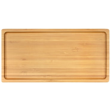 BambooMN Bamboo Wooden Small Organic Tea Serving Tray - Rounded Edges - 11" x 5.5" x 0.6"