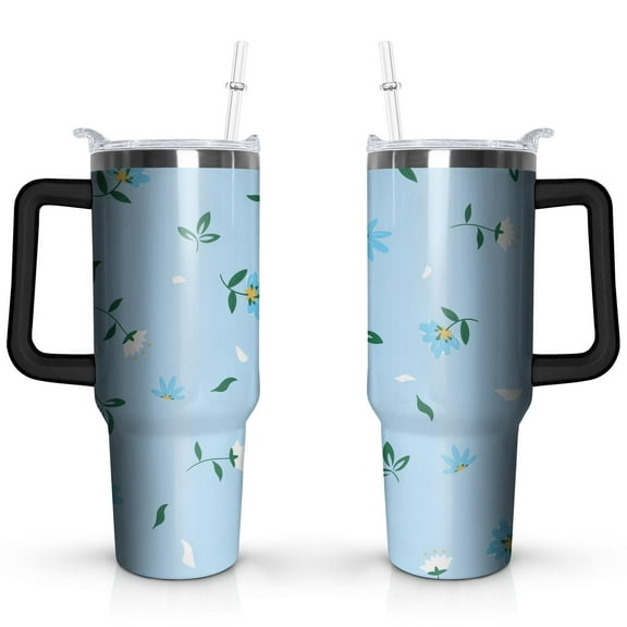 Cute Flowers 40oz Stainless Steel Vacuum Insulated Tumbler with Lid and Straw Gifts for Mom Friend Sister Grandma