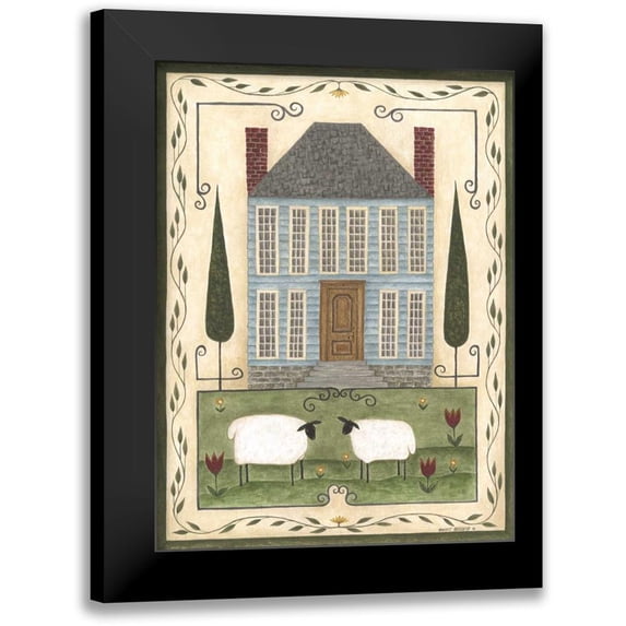 Shamp, Cindy 19x24 Black Modern Framed Museum Art Print Titled - Blue House