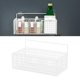 thumbnail image 3 of Cestas colgantes de pared, cesta de alambre para almacenamiento de alimentos, estilo rústico, estantes flotantes, organizador de pared para baño, dormitorio, armario, garaje y lavandería, color blanco, 3 of 6
