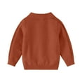 thumbnail image 4 of CYRBOKO Zipper Sweaters for Toddler Girls, Long Sleeve Lapel Stretchy Cotton Pullover Sweaters Red Size 3-4 T, 4 of 7