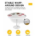 thumbnail image 2 of Christmas Balls Table Cloth, Round Fitted Tablecloths with Elastic Edge, Red Green Xmas Botanical Poinsettia Wipeable Waterproof Table Cover for Kitchen Wedding 45-54 Inches, 2 of 6