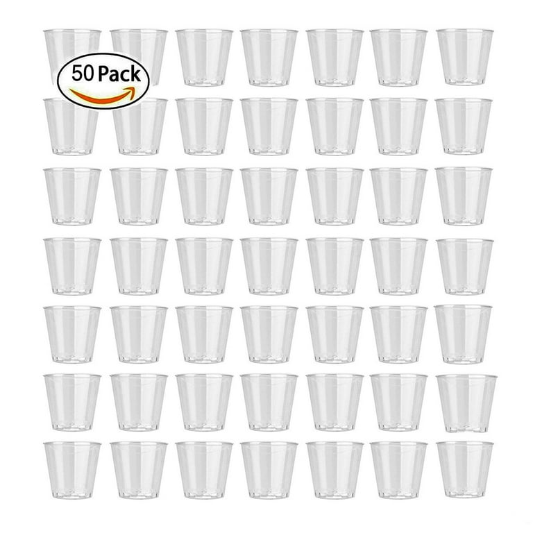 20PCS 50/200ml Disposable Glasses Double Drinking Shooter Cups Plastic  Disposable Clear Durable Tea Coffee Cups Party Tumblers