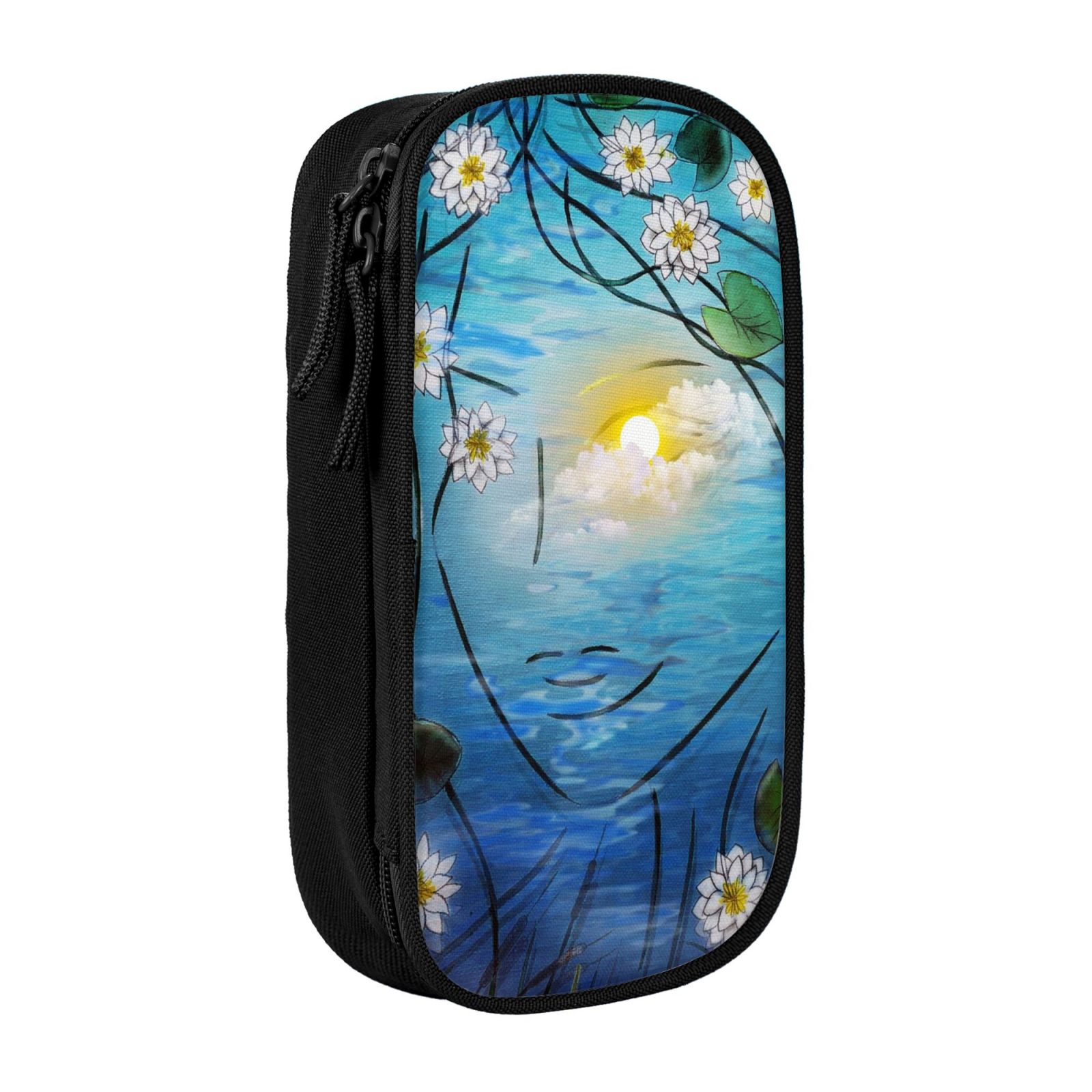 XMXY Portrait Lake Water Lilies Large Capacity Pencil Case, Portable ...