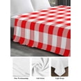 thumbnail image 5 of Twin Size Flat Sheet Only, Red White Plaid Soft Brushed Microfiber Bed Sheets, Modern Farmhouse Buffalo Check Gingham Hotel Quality Breathable Bedding Top Sheet, Easy Care, 66"x96", 5 of 9