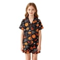 thumbnail image 2 of SOFTCCLO Girls Outfits Halloween Cartoon Print Short Sleeve Shirt Shorts Loose Casual Loungewear 2 Piece Sets Size 8-9Y, 2 of 7