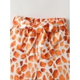 thumbnail image 6 of Toddler Girl Clothes Ruffle Giraffe Pattern Short Sleeve Tops and Shorts Outfits Set Orange 3-4 Years, 6 of 7