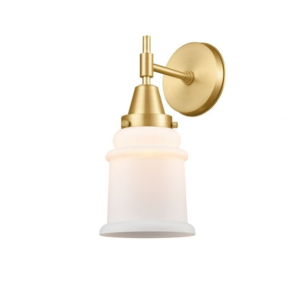 447-1W-SG-G181-Innovations Lighting-Canton - 1 Light Wall Sconce-12.5 Inches Tall and 6 Inches Wide-Satin Gold Finish-Matte White Glass Color