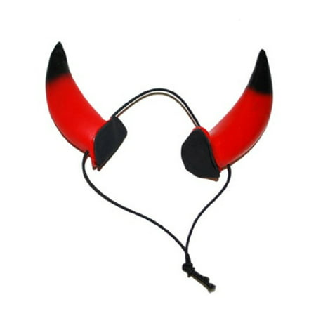 Red Devil Horns Satan Costumes Accessory Black Tips One 