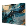 thumbnail image 2 of Designart "Geode Discovery Blue and Gold Depths I" Abstract Marble Metal Art Living Room, 2 of 5