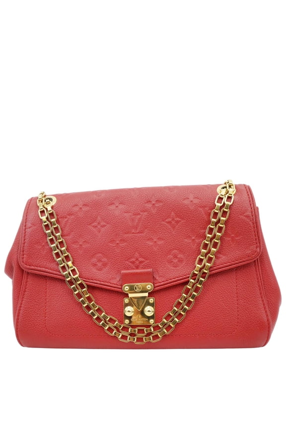 Pre-Owned Louis Vuitton Saint Germain PM Monogram Empreinte Leather Shoulder Bag Cerise