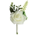 thumbnail image 2 of Cesta de mimbre tejida a mano con flores artificiales de rosas para novios y banquetes. Canasta Rosa Blanca Rosa, 2 of 9