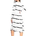 thumbnail image 4 of Aiyino Women's Long Sleeve Polka Dot Casual Dress Pleated Loose Flowy Midi Dress With Pocket, 4 of 4