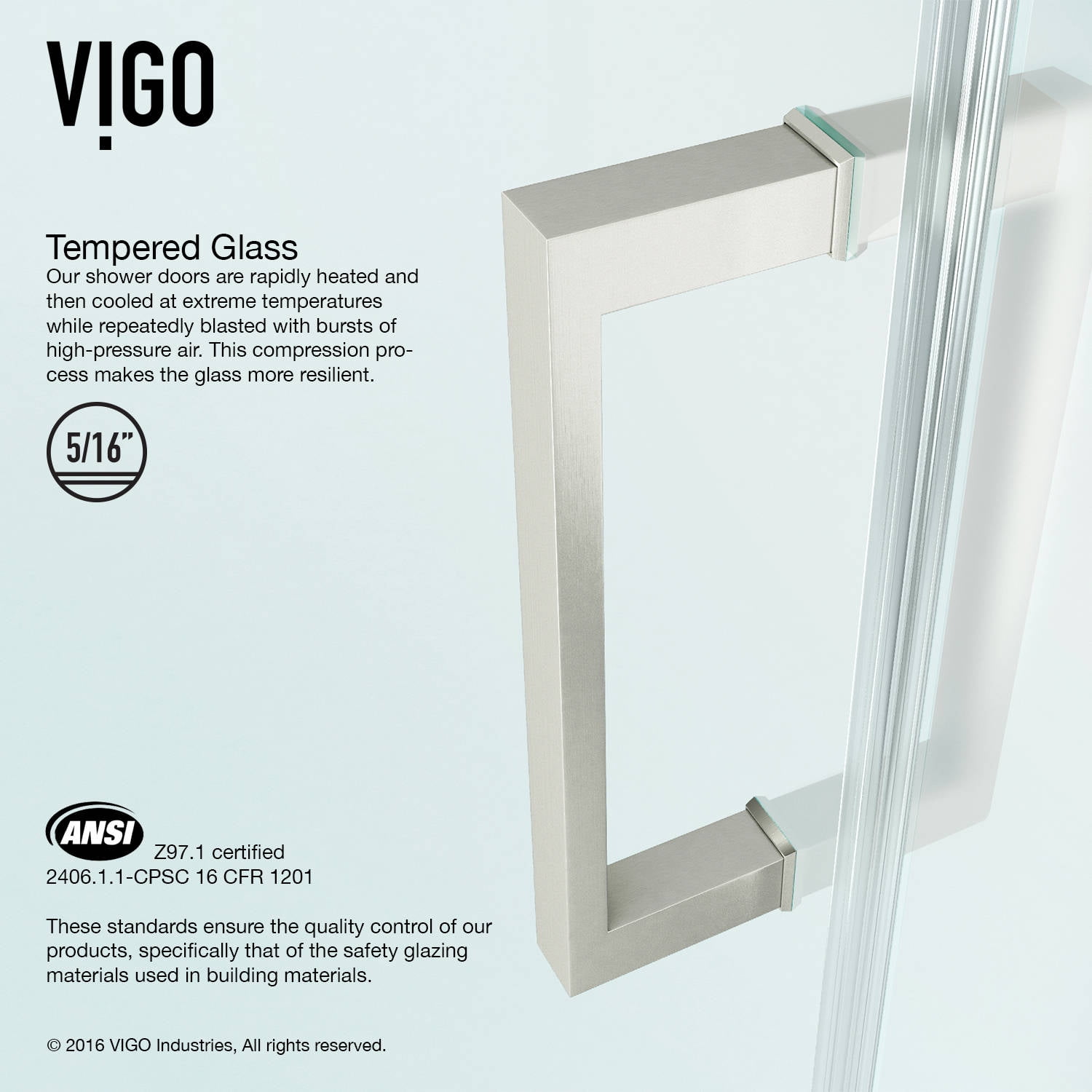 Vigo Soho 24 Adjustable Frameless Shower Door With Clear