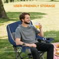 thumbnail image 5 of Outsunny Camping Chair for Adults, Portable Folding Camping Chair, Side Pockets, Cup Holders, Carry Bag for Backyard, Fishing & Sports, Blue and Gray, 5 of 9