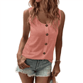 thumbnail image 2 of Women'S Button Front Tank Top 2025 Summer Casual Loose Fit Scoop Neck Sleeveless Tops Pink L, 2 of 6