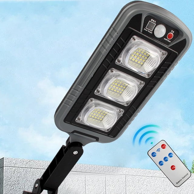 Aidoshy LED Outdoor Solar Street Light, 3 Light Modes Motion Sensor, Infrared Remote Control Sensor, Lithium Battery Ultra-long Life Garden Security Lighting,Solar Street Lights Outdoor