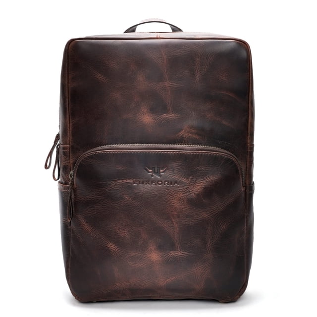 Mochila Luxeoria de piel hecha a mano para hombre y mujer 15.6 pulgadas