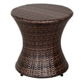 thumbnail image 6 of Outdoor Bistro Tables Wicker Side Table for Patio Garden Round Rattan Desk All Weather Brown, 6 of 7