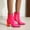 Hot Pink, variant on Babysbule Boots for Women Winter Women's Oversized Colorblock Patent Leather Boots with Block Heel Zipper Booties