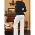 thumbnail image 3 of Weardear 4 Pack Maternity Shirt Long Sleeve Side Ruched Pregnancy Tunic Tops Casual V Neck T Shirts for Women, 3 of 6