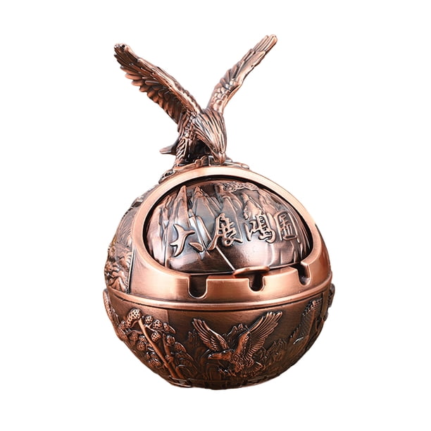 YAOMOBB Ashtray Ornament Exquisite Vintage Ash Tray Windproof