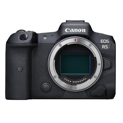 Canon EOS R5 Full-Frame Mirrorless Camera with 8K Video, 45 Megapixel Full-Frame CMOS Sensor, DIGIC X Image Processor, Dual Memory Card Slots, and Up to 12 fps Mechnical Shutter, Body Only