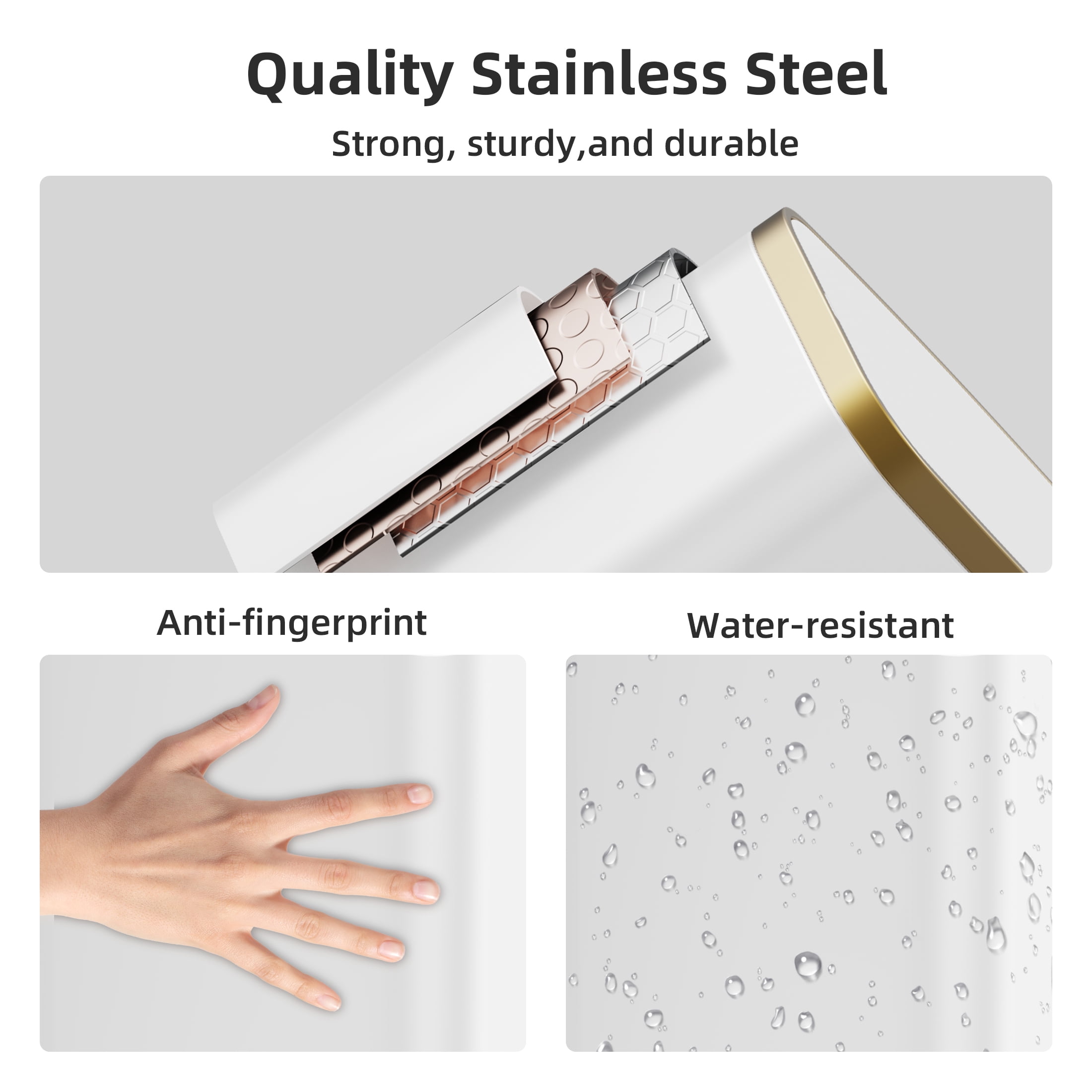 KSSKSS 1.6 Gallon/6L Slim Stainless Steel Bathroom Trash Can with Lid, Soft-Close Small Garbage Bin for Narrow Spaces, White