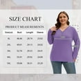 thumbnail image 2 of SHIBEVER Long Sleeve Shirts for Women Plus Size Womens Clothes Fall Shirts for Women Basic V Neck Tops for Women with Button Winter Cotton Purple 2XL, 2 of 10