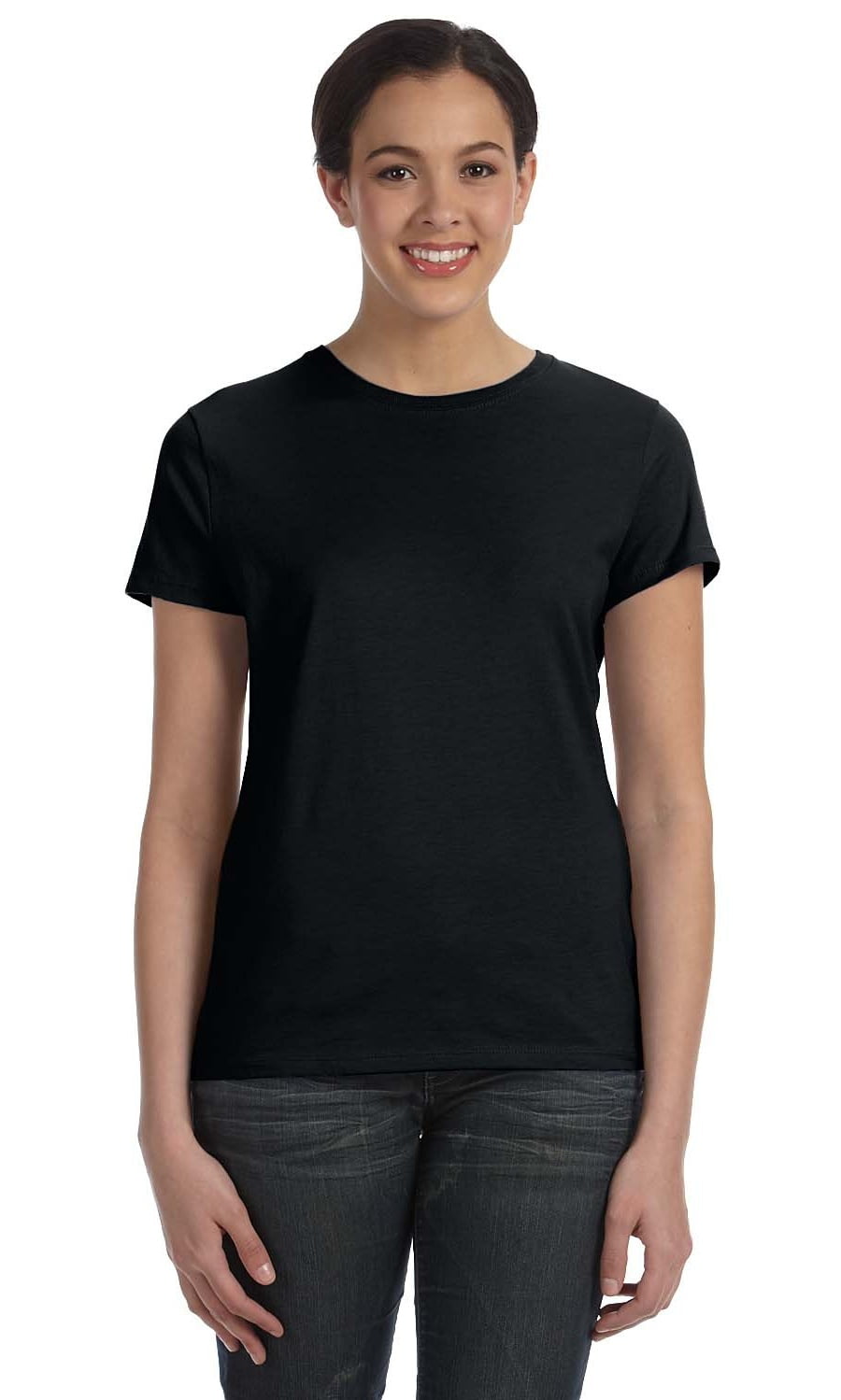 Hanes - The Hanes Ladies 45 oz, 100% Ringspun Cotton nano-T T-Shirt ...