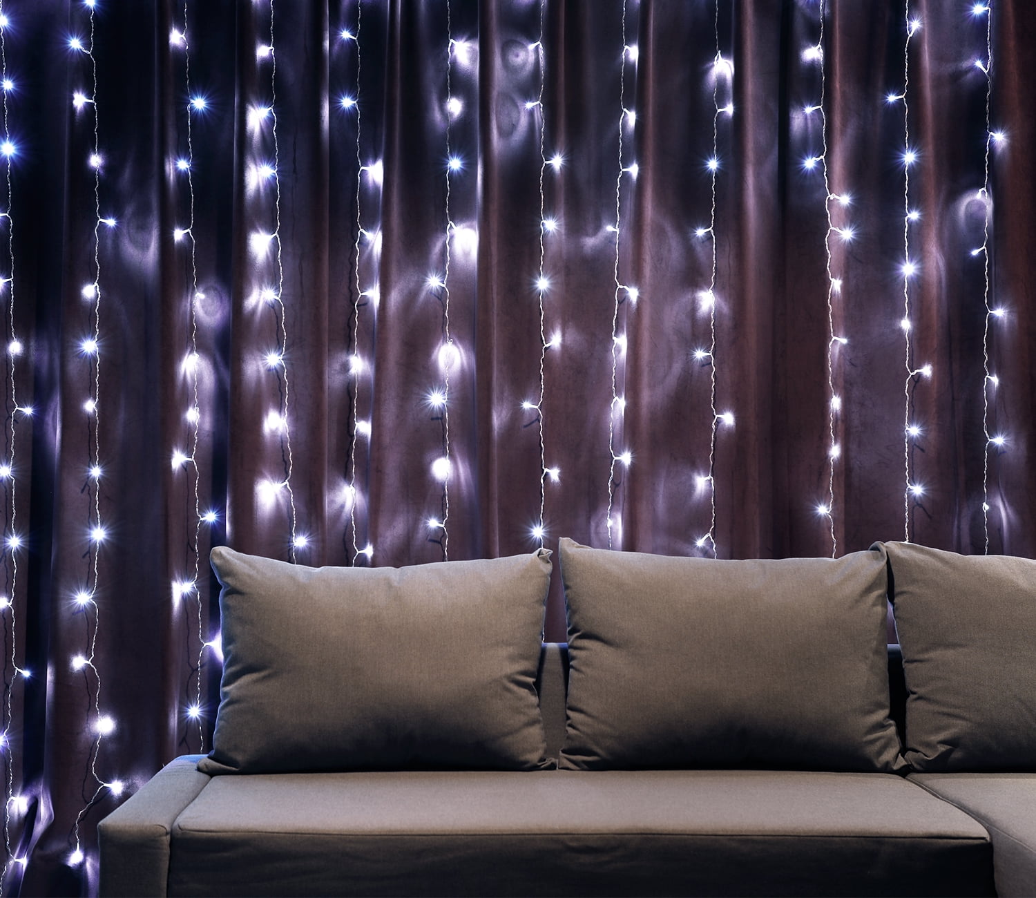 320 LEDs Window Curtain String Light, 8 Modes Extendable Fairy