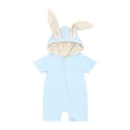 thumbnail image 2 of Esaierr Boys Girls Summer Jumpsuit for Baby Newborn,Infant Short Sleeve One-Piece Romper Cotton Romper Cute Hoodie Zipper Bodysuits,Size 1M-18M, 2 of 8