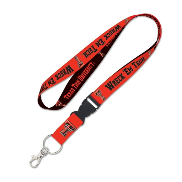 WinCraft Texas Tech Red Raiders Black Reversible Lanyard with Detachable Buckle