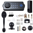 thumbnail image 2 of Keyless Entry Smart Door Lock Waterproof Auto Lock 5 in 1 TTlock App IC Card 150 Codes Electronic Fingerprint Door Lock with Handle Lever Set for Front Door, 2 of 7