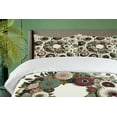 thumbnail image 3 of Ambesonne Flower Duvet Cover Set, Contemporary Roundy Floral, Calking, Eggshell Dried Rose Green, 3 of 5