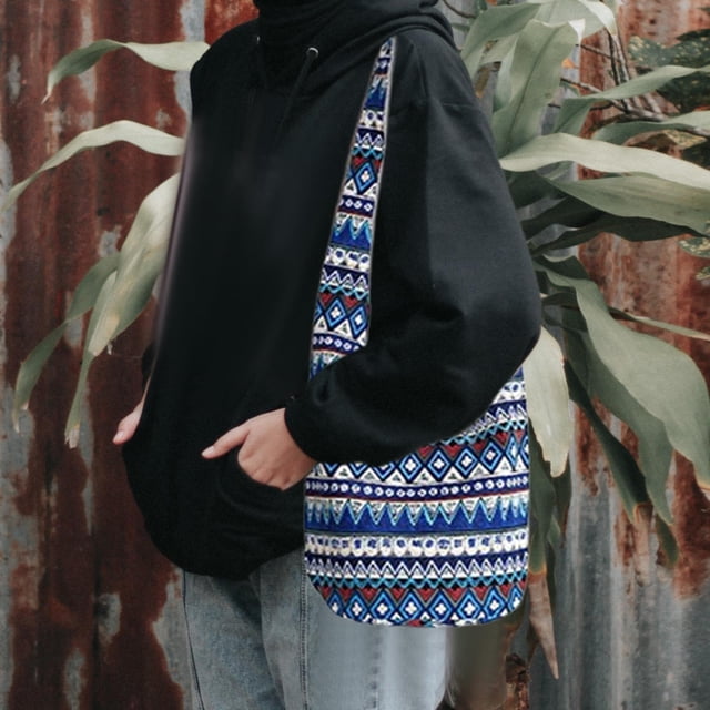 Lino Bolsos Monederos Crossbody Bandolera Bohemio Macrame Hippie Tote Moda para Keys Festival Card Beach Yoga , Azul Un azul Yinane Hobo bolsillo bandolera