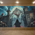 thumbnail image 4 of Grim Reaper Halloween Banner Spooky Hand Full Moon for Haunted House Halloween Party Scary Decoration, 4 of 9