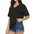 thumbnail image 2 of MOYIKO T Shirts Short Sleeve V Neck Tees for Women Fashion Trendy Tops Casual Summer Clothes, 2 of 7