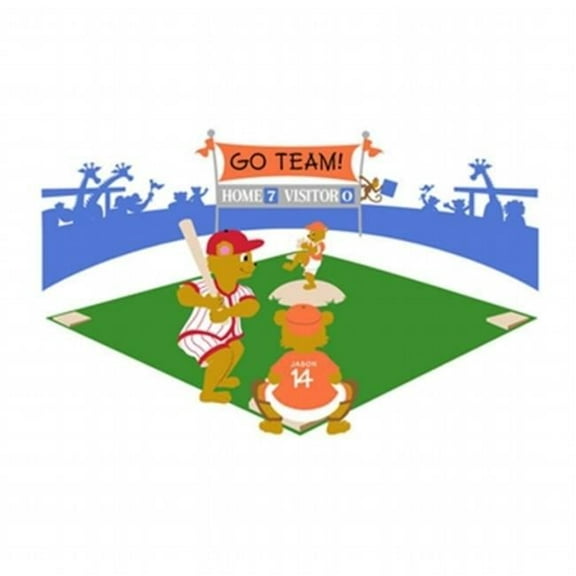 Elephants on the Wall 5-1283 Baseball Bears- Small - Paint It Yourself