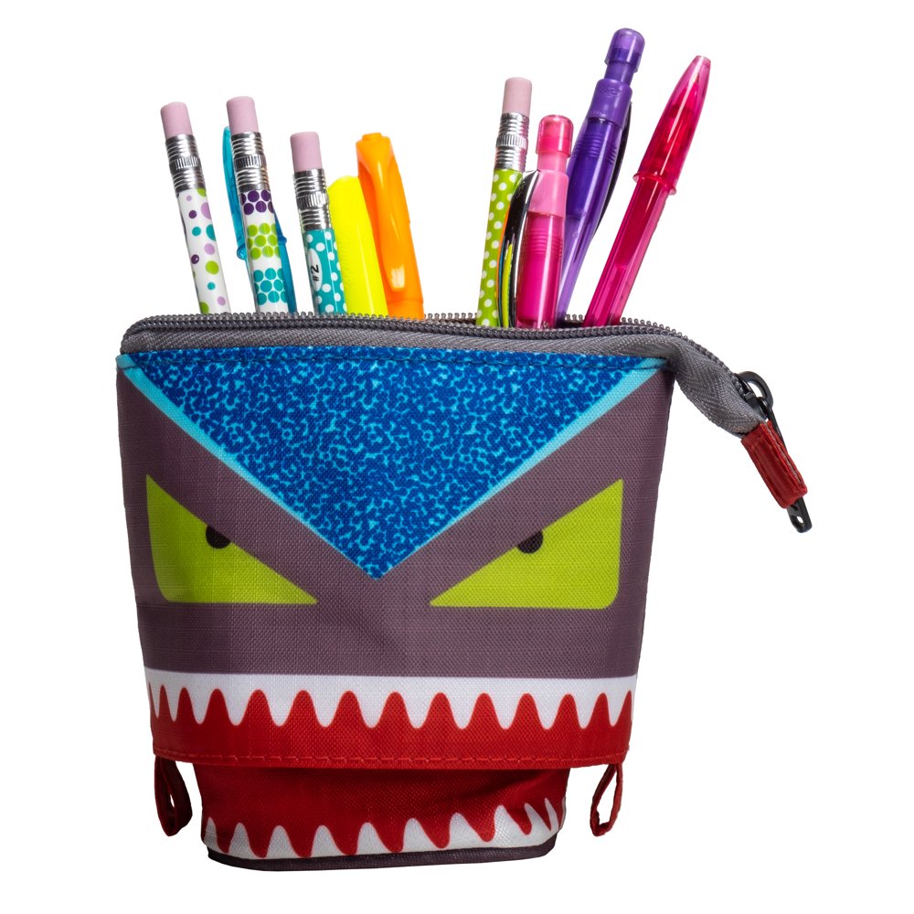 Case It The Popup Monster Pencil Case, zippered standup pencil pouch