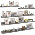 thumbnail image 5 of 47 Inch Long Floating Shelves for Wall Set of 5, Grey Wood Wall Shelves for Bathroom, Bedroom, Kitchen, Living Room Storage and Decoration, Gray Wooden Picture Ledge, 5 of 5