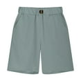 thumbnail image 4 of ZACPNCV Boys School Uniform Shorts Stretch Pull On Chino Shorts Youth Cropped Shorts with Pockets Gray 9-10 Years, 4 of 7