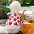 thumbnail image 1 of Ropa de algodón para mascotas, primavera y verano, vestido floral con mangas voladoras, ropa para gatos de peluche, 1 of 6