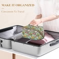 thumbnail image 3 of FORMRS Makeup Bag Travel Cosmetic Organizer for Women Fold Flat Zipper Pouch with Handle, Green Cartoon Trucks Pattern, 3 of 8