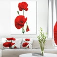 thumbnail image 1 of Red Poppies on White Background - Floral Canvas Art Print, 1 of 4