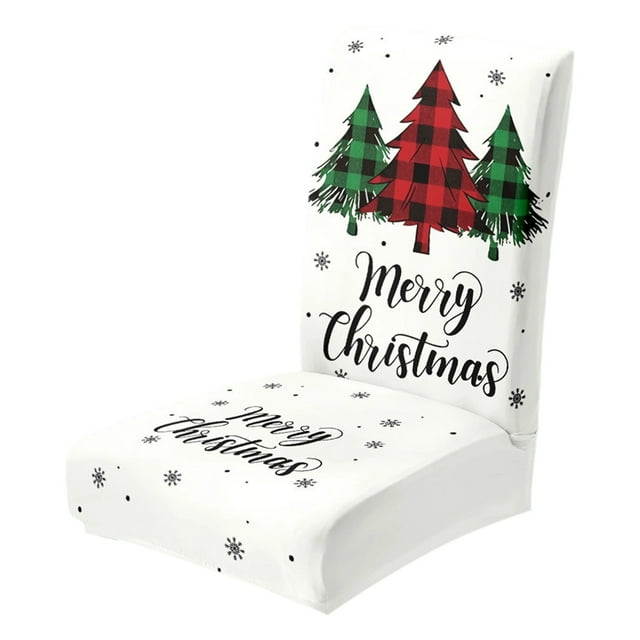 Eoozwa Christmas Tree Themed Cover Forest Seat Covers Dining Chair Slipcover Protector for Winter Xmas Home Kitchen Decor