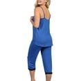thumbnail image 3 of Doublju Women's Sleeveless Lace Top Capri Pajama 2 Pcs Set (Plus Size Available), 3 of 4