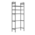 thumbnail image 2 of 3-Tier Over-Toilet Storage Rack with Hooks, Iron Frame for Bathroom Essentials, Black, 2 of 9