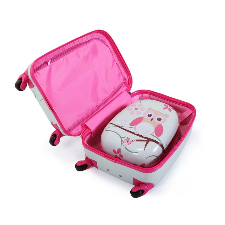Lowestbest Kids for Boys/ Girls, 2Pcs Kids Suitcases, Carry-on Luggage Set with Spinner Wheels