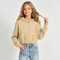 thumbnail image 2 of RFQWOVSR Girls Crop Zip Up Hoodie Soft Comfortable with Pocket Casual Jacket 5-6 Years, 2 of 5